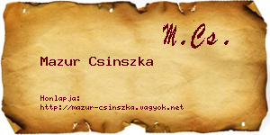 Mazur Csinszka névjegykártya